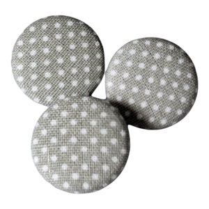 3 fabric buttons dots grey image 3