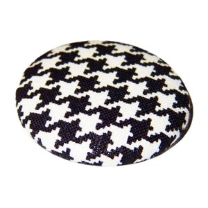 Fabric button 38 mm XL Houndstooth Pepita image 2