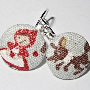 Oorbellen zilver Earrin "Little Red Riding Hood"