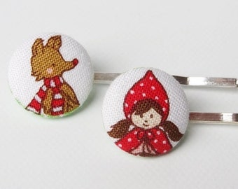 2 hairpins "Little Red Riding Hood"