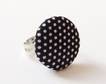 Ring "white mini dots" silver ring