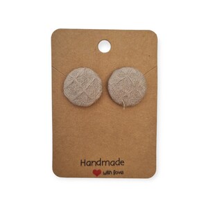 Ear studs fabric button waffle piqué