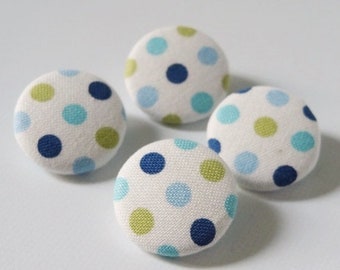 4 fabric buttons 23 mm Tammie Blue Tilda