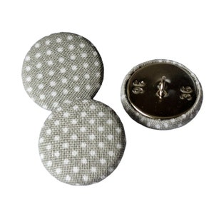 3 fabric buttons dots grey image 4