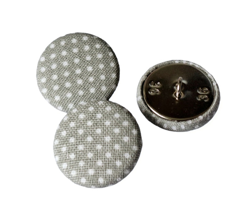 3 fabric buttons dots grey image 4