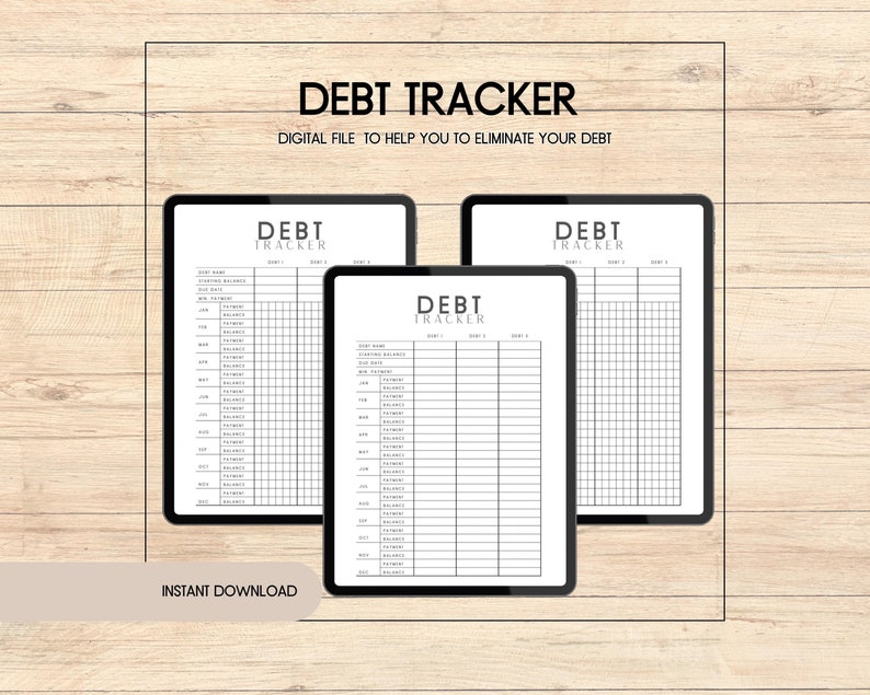 Debt Tracker| Digital and Printable Budget Mindset Tracker - Etsy