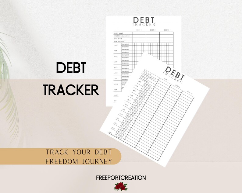 Debt Tracker| Digital and Printable Budget Mindset Tracker - Etsy