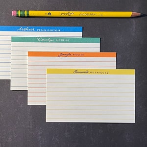 Personalized index cards / Handwritten