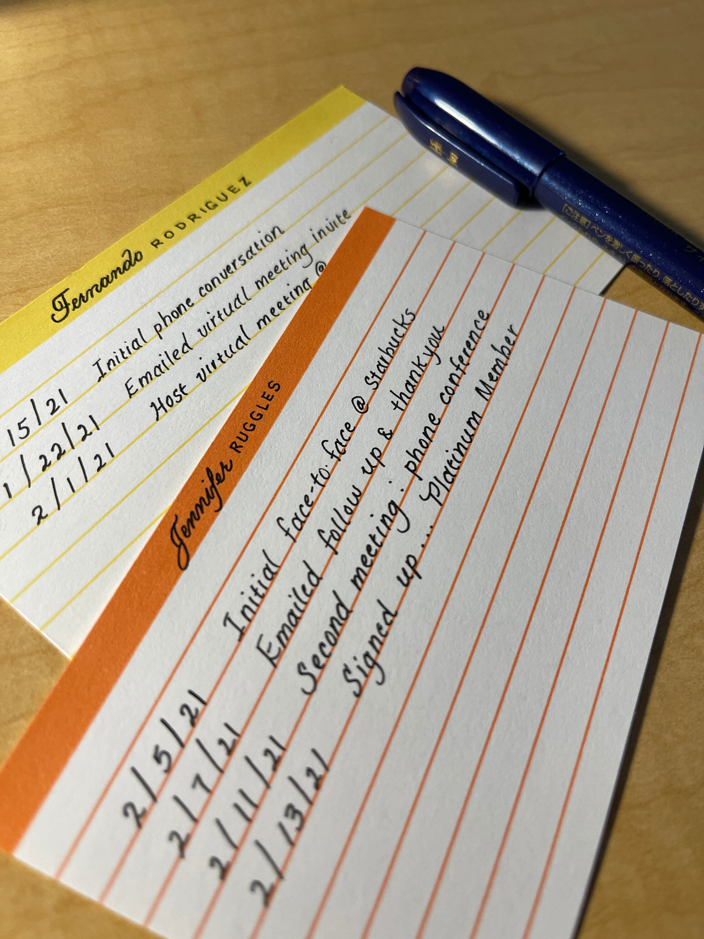 Personalized index cards handwritten etsy