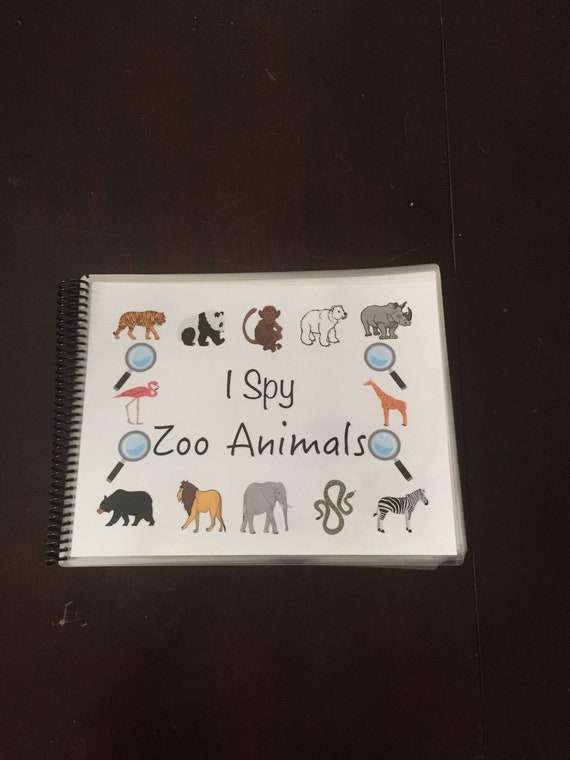 I Spy Zoo Animals Animal Identification Interactive Adapted Etsy