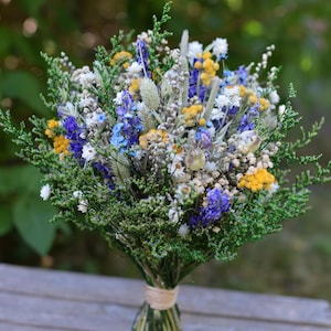 Colorful Bridal Bouquet, Dried Flower Wedding Bouquet, Bridesmaid Bouquet, Rustic Wedding, Wildflower Bouquet