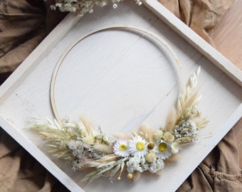 Spring wreath on the door, Wreath of dried flowers, Rustic wedding decoration, Decorative wreath, Ecological wreath