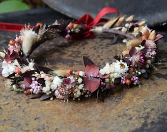 Dried Flower crown, Wedding flower crown, Bridal flower crown, Rustic Flower Crown, Maternity photosession, Wildflower crown, headwreath