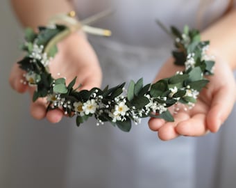 Hoofd krans, bruiloft hoofdband, rustieke krans, gedroogde bloemen hoofdband, folk bruiloft, rustieke bruiloft