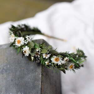 Kopf Kranz, Hochzeit Stirnband, Rustikaler Kranz, Trockenblumen Stirnband, Volkshochzeit, Rustikale Hochzeit Bild 9