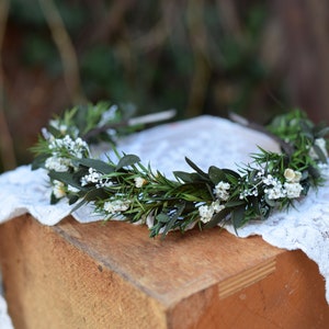 Hoofd krans, bruiloft hoofdband, rustieke krans, gedroogde bloemen hoofdband, folk bruiloft, rustieke bruiloft afbeelding 2