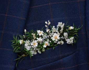 Rustic pocket boutonniere, Woodland dried boutonniere, Vintage or country wedding, Dried Flower Grooms Buttonhole