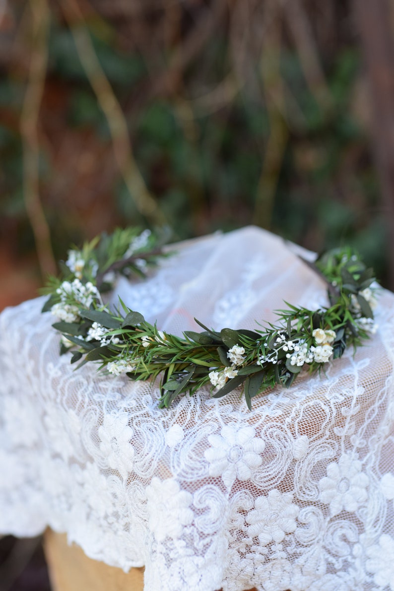 Hoofd krans, bruiloft hoofdband, rustieke krans, gedroogde bloemen hoofdband, folk bruiloft, rustieke bruiloft afbeelding 1