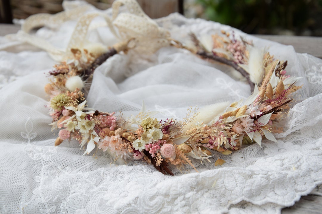 Dried Flower Crown, Wedding Flower Crown, Bridal Flower Crown, Rustic