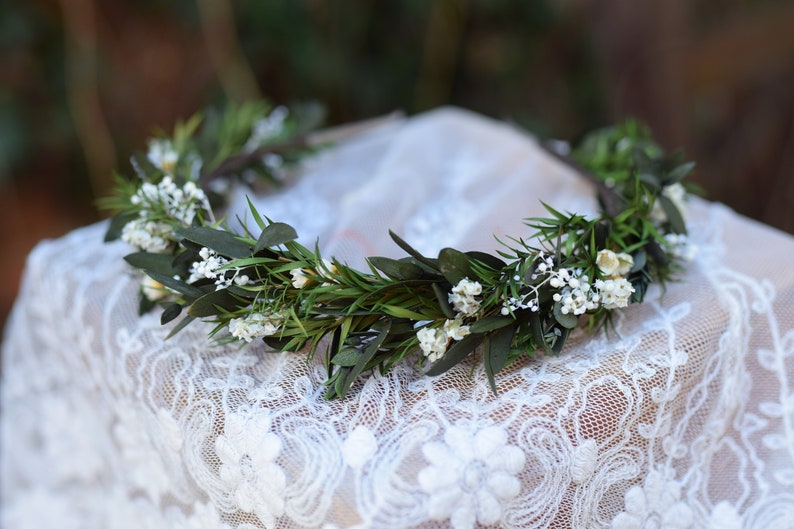 Hoofd krans, bruiloft hoofdband, rustieke krans, gedroogde bloemen hoofdband, folk bruiloft, rustieke bruiloft afbeelding 5