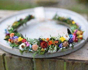 帽子 Meadow Flower crown Meadow Anemone Flower Crown: Wedding Wildflower Hair Wreath