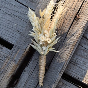 Rustic wedding buttonhole, Woodland dried boutonniere, Vintage or country wedding, Dried Flower Grooms Buttonhole image 3