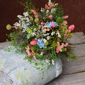 Colorful Bridal Bouquet, Dried Flower Wedding Bouquet, Bridesmaid Bouquet, Rustic Wedding, Wildflower Bouquet