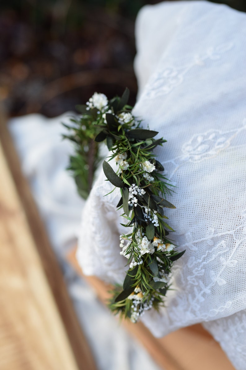 Hoofd krans, bruiloft hoofdband, rustieke krans, gedroogde bloemen hoofdband, folk bruiloft, rustieke bruiloft afbeelding 9