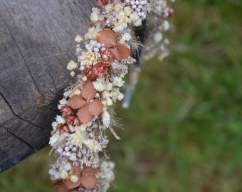 Autumn headband, Flower hair band, Dried crown  in autumn colors, Woodland headband, Groom Hair Rustic Bohemian Dried Flower Crown