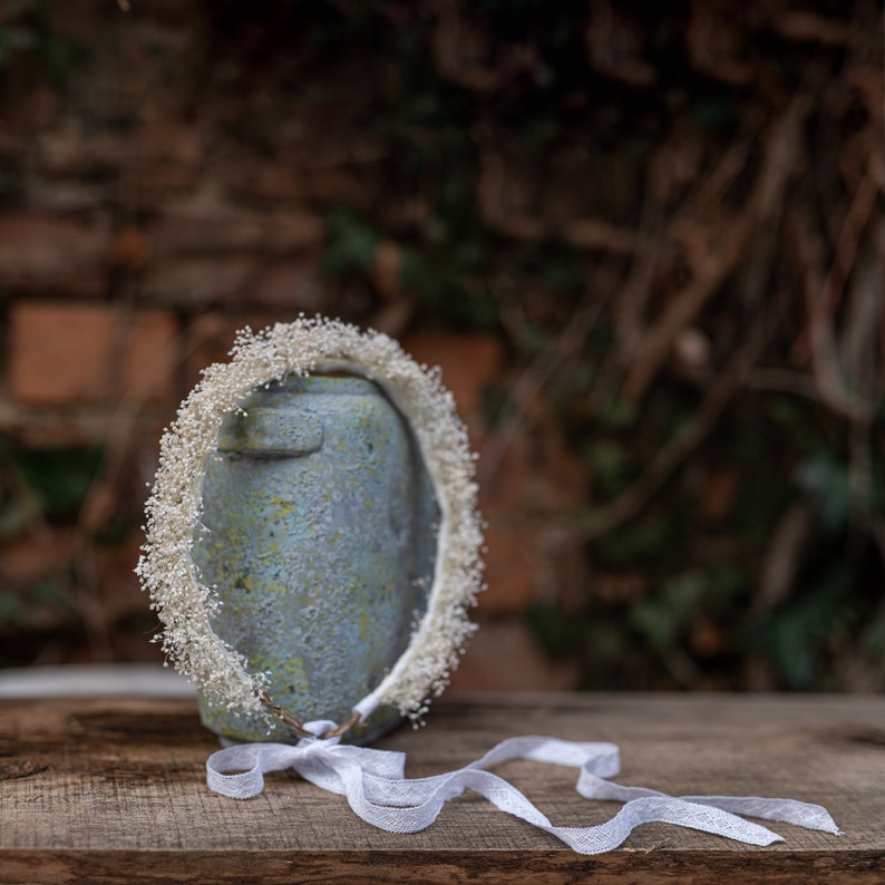 Holy communion flower crown on white gypsophila, Hair crown for first holy communion, Holy communion headpiece image 2