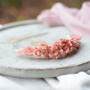 Romantic, pastel headband, Pastel head wreath made of dried flowers, Pastel wedding