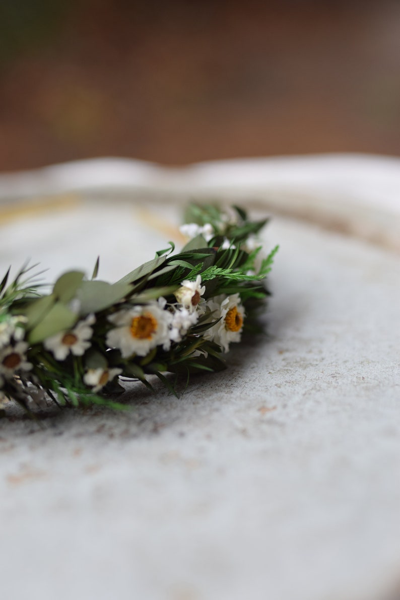 Kopf Kranz, Hochzeit Stirnband, Rustikaler Kranz, Trockenblumen Stirnband, Volkshochzeit, Rustikale Hochzeit Bild 6