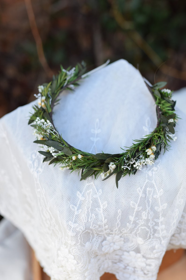 Hoofd krans, bruiloft hoofdband, rustieke krans, gedroogde bloemen hoofdband, folk bruiloft, rustieke bruiloft afbeelding 7