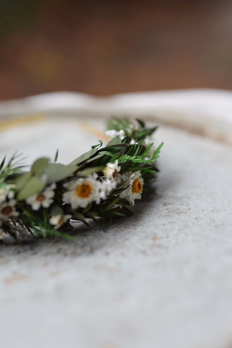 Kopf Kranz, Hochzeit Stirnband, Rustikaler Kranz, Trockenblumen Stirnband, Volkshochzeit, Rustikale Hochzeit Bild 5