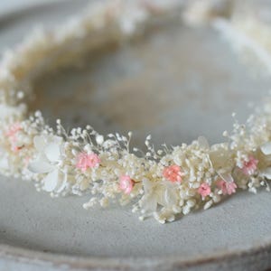 Pink Hair crown for first holy communion,  Floral wreath with pink flowers, Hair flowers,  Floral accessories,  Hair accessories