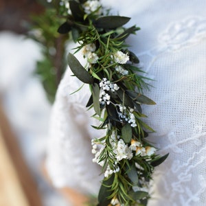 Hoofd krans, bruiloft hoofdband, rustieke krans, gedroogde bloemen hoofdband, folk bruiloft, rustieke bruiloft afbeelding 10