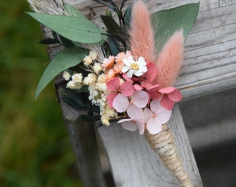 Rustic wedding buttonhole, Woodland dried boutonniere, Vintage or country wedding, Dried Flower Grooms Buttonhole
