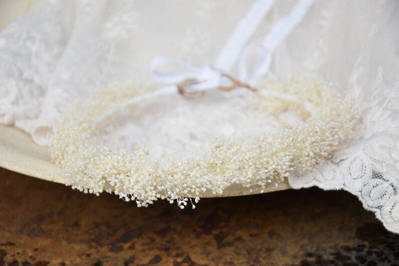 Holy communion flower crown on white gypsophila, Hair crown for first holy communion, Holy communion headpiece image 3