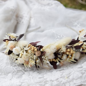 Head wreath, Wedding headband, Rustic wreath, dried flowers headband, Folk wedding, Rustic wedding