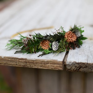 Green christmas headband, Christmas flower crown, Forest flower crown, Xmas headband, Red berries greenery flower crown