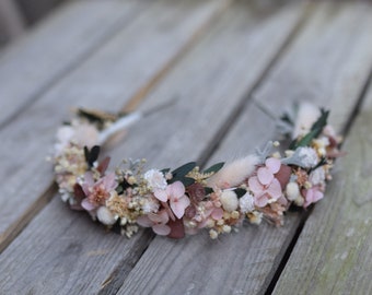 Head wreath, Wedding headband, Rustic wreath, dried flowers headband, Folk wedding, Rustic wedding