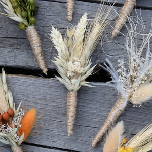 Rustic wedding buttonhole, Woodland dried boutonniere, Vintage or country wedding, Dried Flower Grooms Buttonhole image 5