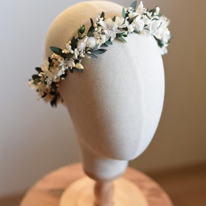 flower crown with eucalyptus, Wedding forest crown, Green wreath, Wreath of dried and stabilized flowers, Rustic wedding