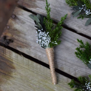 Rustic wedding buttonhole, Woodland boutonniere, Forest wedding, Greenery Grooms Buttonhole, Forest boutonniere, winter buttonhole
