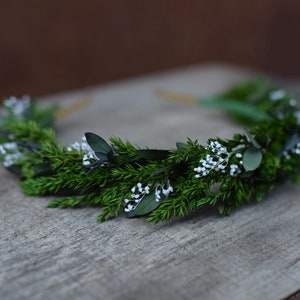 Winter head wreath, Forest headband, Greenery Christmas head wreath, Winter wedding, Christmas wedding, Forest wedding