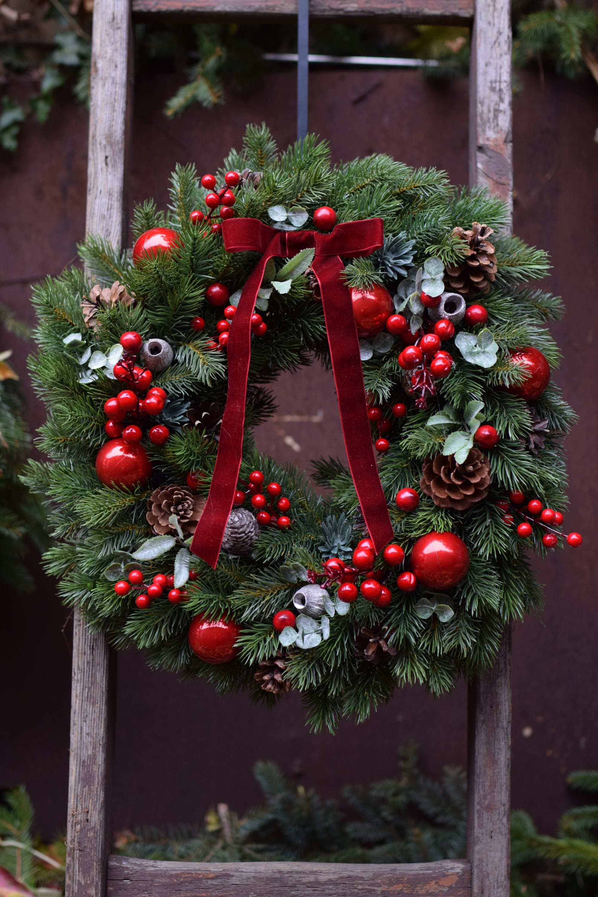 Weihnachtskranz haustür künstlich