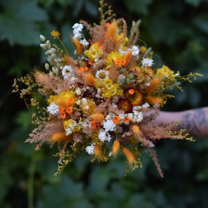 Colorful Bridal Bouquet, Dried Flower Wedding Bouquet, Bridesmaid Bouquet, Rustic Wedding, Wildflower Bouquet
