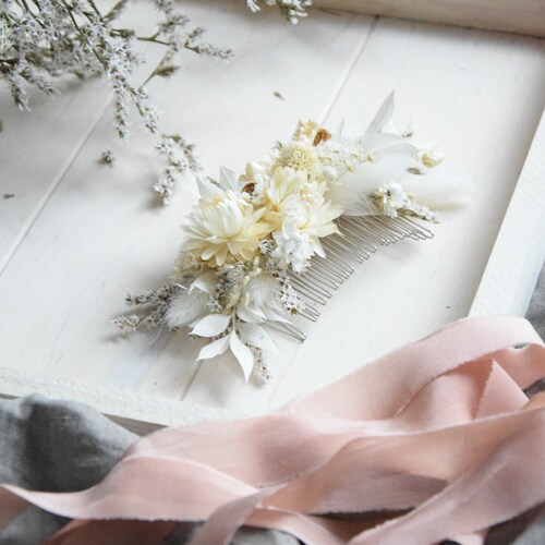 Festival Meadow Dried Flower Half Hair Crown With Comb Etsy Australia