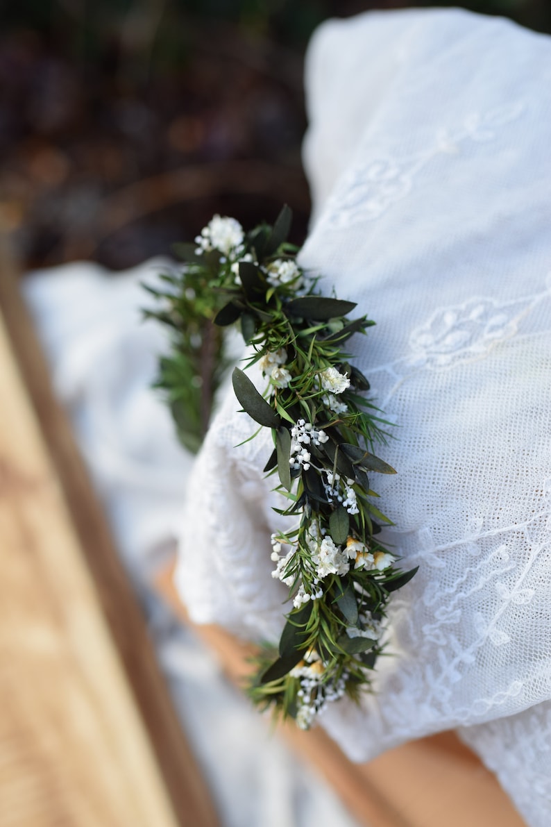 Hoofd krans, bruiloft hoofdband, rustieke krans, gedroogde bloemen hoofdband, folk bruiloft, rustieke bruiloft afbeelding 8