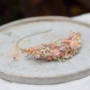 Romantic, pastel headband, Pastel head wreath made of dried flowers, Pastel wedding